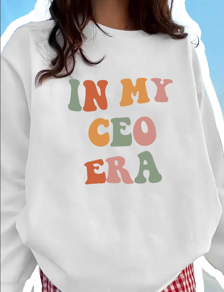 Women’s “In My CEO. Era” White Crewneck