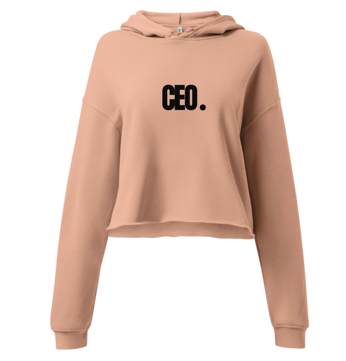 Women’s “CEO.” Light Orange Crop Hoodie