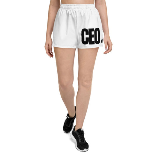 Women’s “CEO.” White Shorts
