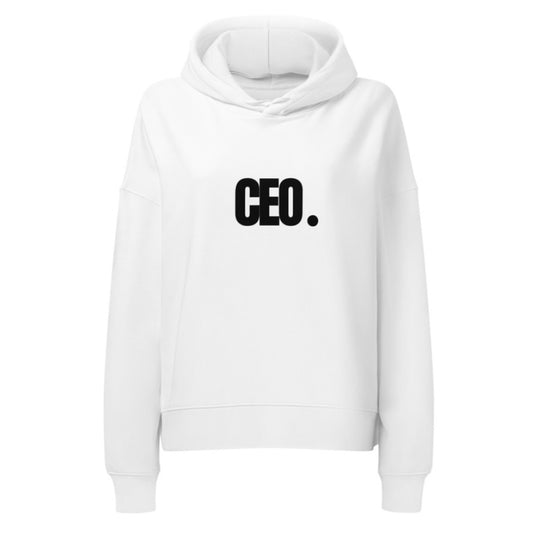 Unisex “CEO.” White Hoodie