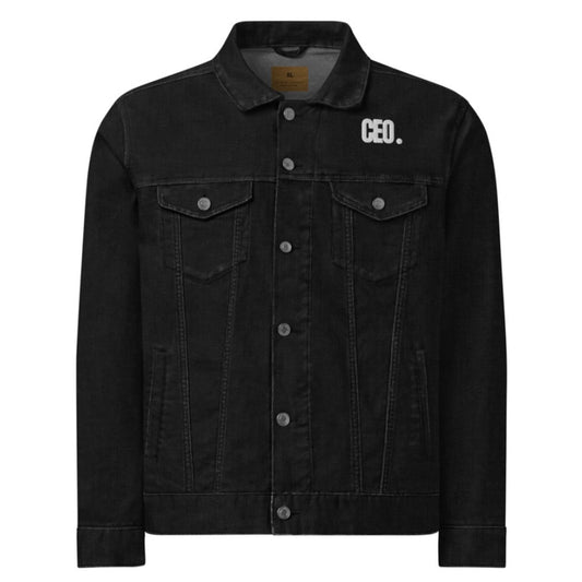 Unisex “CEO.” Black Denim Jacket