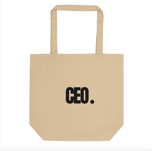 Unisex “CEO.” Reusable Medium Tote